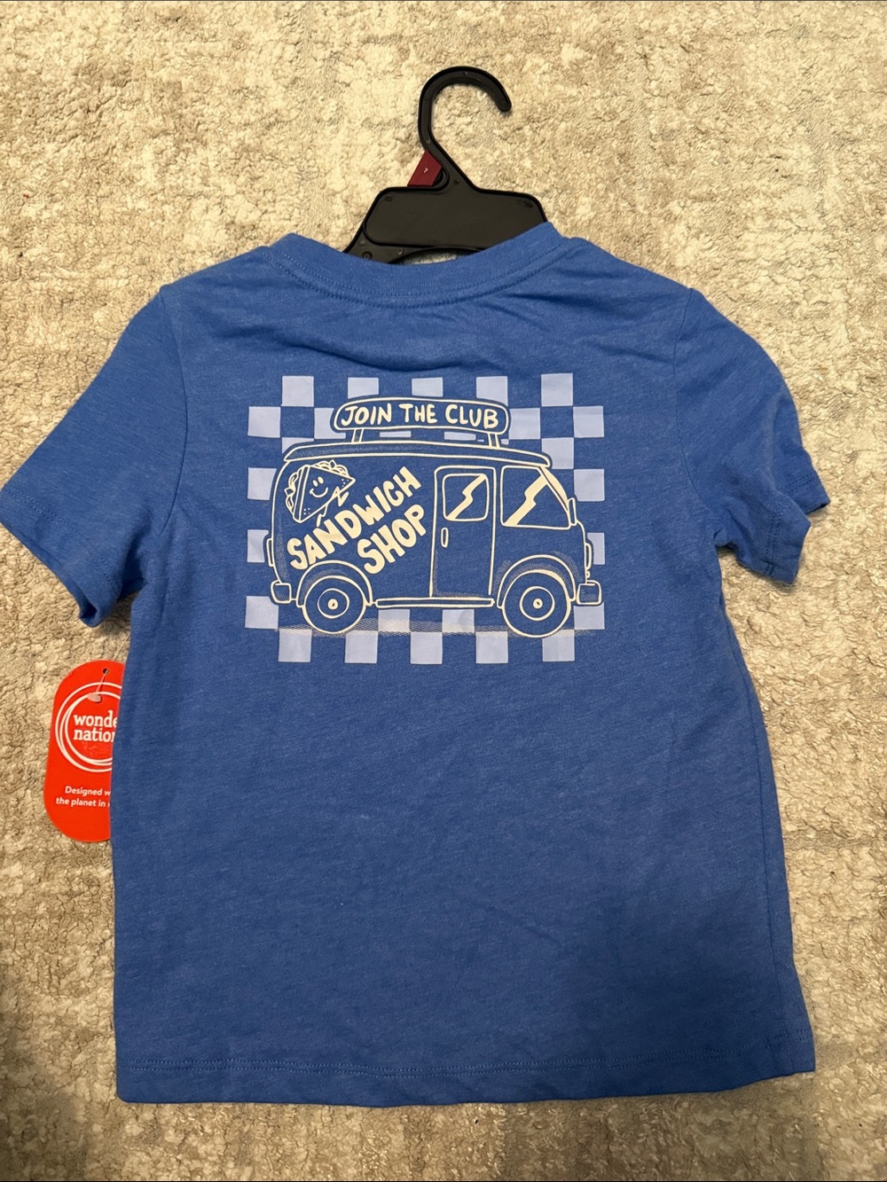 Wonder Nation Join The Club Blue Kids Graphic Tee size 7-NWT - Picture 2 of 3